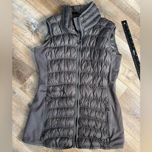 Michael Kors Gray Quilted Sleeveless Puffer Vest